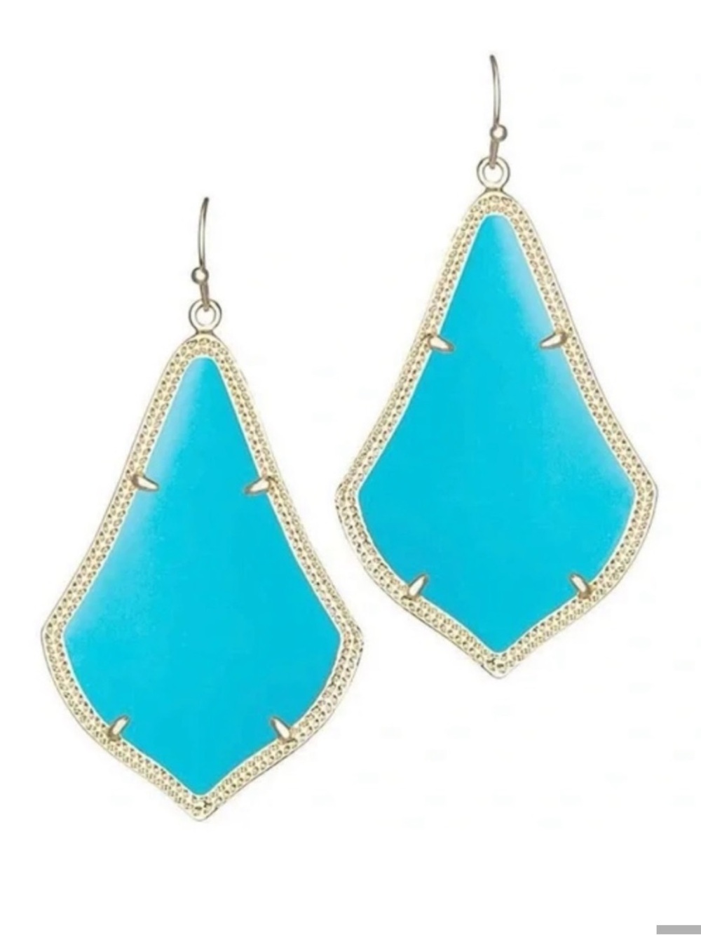 Kendra Scott Alexandra Turquoise Blue Drop Earrings - Gold Tone